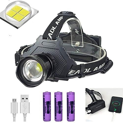 Lovedayヘッドライト Ledヘッドランプ 最新超高輝度xhp70 100ルーメン 内蔵pse認証 3本充電式バッテリー 90 点灯時間 調整可能 防災 登山 夜釣り作業 長時間型 黒