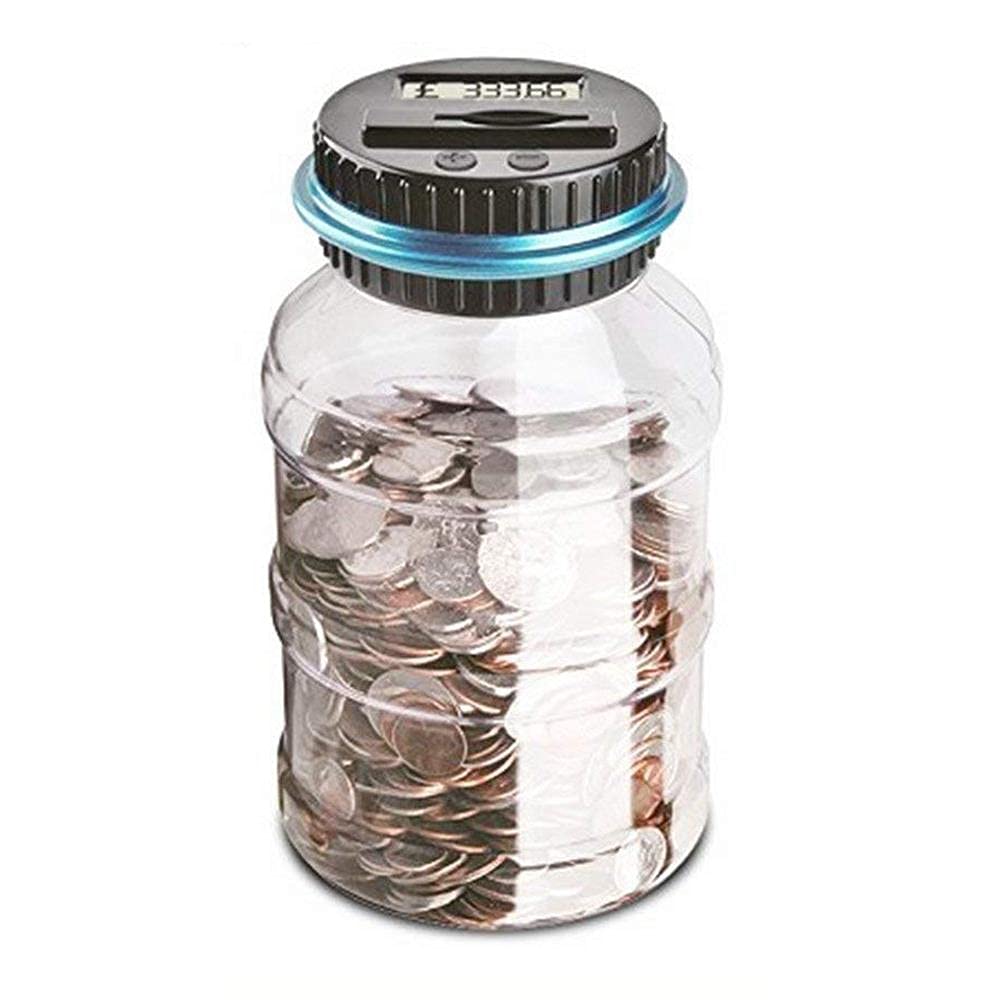 Vinsani Digital Piggy Bank Counter, Automatic UK Coin Counting Jar Money Box for Kids and Adult, Safe Money Bank Coin Saving Pot Container with LCD Display and Large Capacity