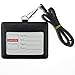 Cmxsevenday A7913 PU Leather ID Card Holder with 1 ID Window and 1 Card Slots, Horizontal Style - Black