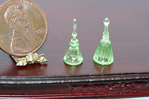 Dollhouse Miniature Set of 2  Chrysnbon  Dinner Bells in Green