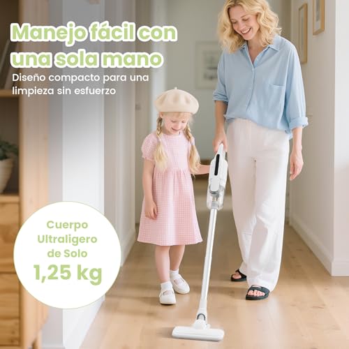 Suirviz U5PRO Cordless Vacuum Cleaner 28000Pa, Handheld and Vertical Lightweight Vacuum Cleaner, Washable HEPA Filter, Anti-Tangle, for Hard Floors, Pets, Home and Car