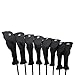 All Hybrid Head Cover Golf Club Black Sleek Tight Fit Headcover Set 3-PW Acrylic Head Covers 3 4 5 6 7 8 9 PW Easy to See Large White Embroidered Numbers