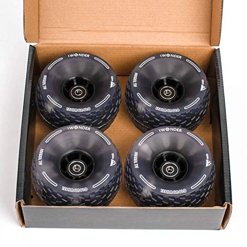 IWONDER Cloud Wheel Electric Skateboard Wheels All Terrain Off Road 120mm 78A Translucent Urethane Patented Damping Foam Core Longboard Wheels