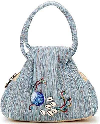 RFVBNM Ethnic Style Ladies Canvas Fashion Handbag Retro Female Bag Elegant Design Top Handle Fashion Handbags for Women,A