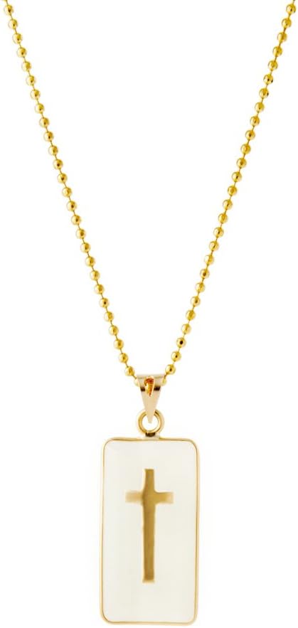 Mb Jewelry Korean Traditional Sculpted Gold Cross Nephrite Jade Square Pendant