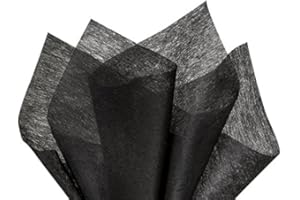 A1 BAKERY SUPPLIES A1BakerySupplies Polyester Non-Woven Reusable Color Tissue Paper 20 x 26 Inches - 10 Sheet Pack (Black) Wrapping for Flowers & Bouquet