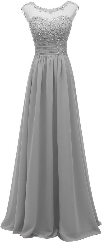 Pretygirl Women's Lace Long Prom Evening Dress Gown A Line Bridesmaid for Wedding