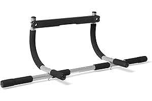 �鶹�� Basics Multi-Grip Doorway Pull Up Bar, 440 lbs Capacity, Silver