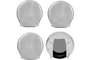 ADAMOSS RV Tire Covers,Trailer Wheel Covers,General fit tire Diameter 29-31",RV, Truck, SUV, Tough tire Wheel Protection Trucks,Trailers, campervans Wheel Cover,4 Pack-Black A (Gray-L4)