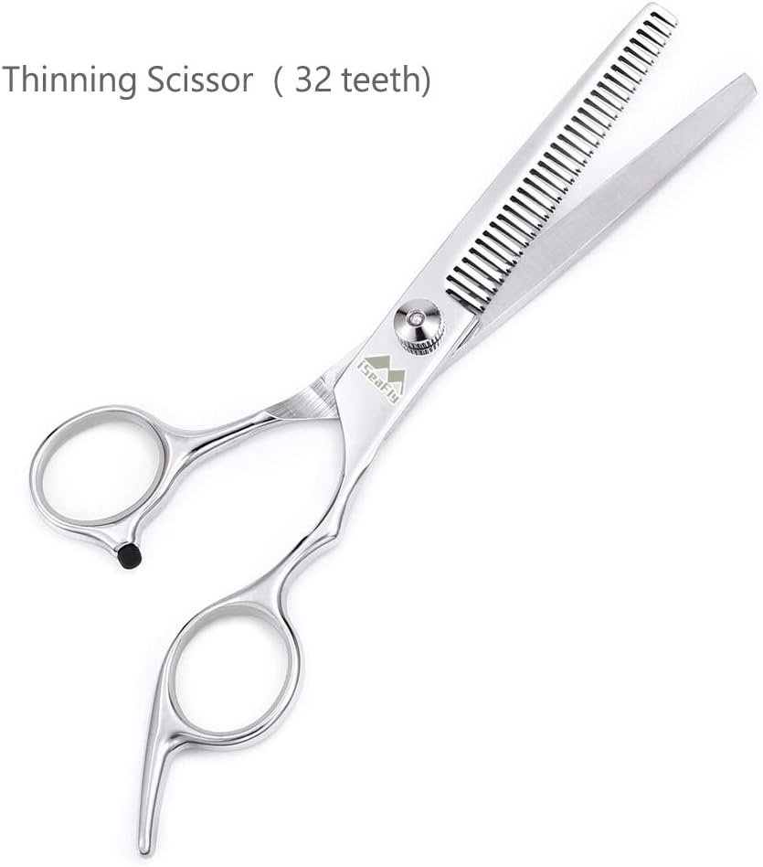 Dog Grooming Scissors Kit with Round Tip, Set of 5 Cat Dog Scissors, Stainless Steel Pet Grooming Shears, Straight, Curved, Thinning Shears, Comb for Full Body, Face, Nose, Ear & Paw