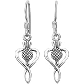 Toucan of Scotland Sterling Silver Scottish Thistle Drop Earrings Jewelry Gift for Women