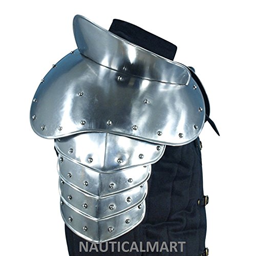 Armor - Warrior Pauldrons with Gorget - Metallic - One Size Armour