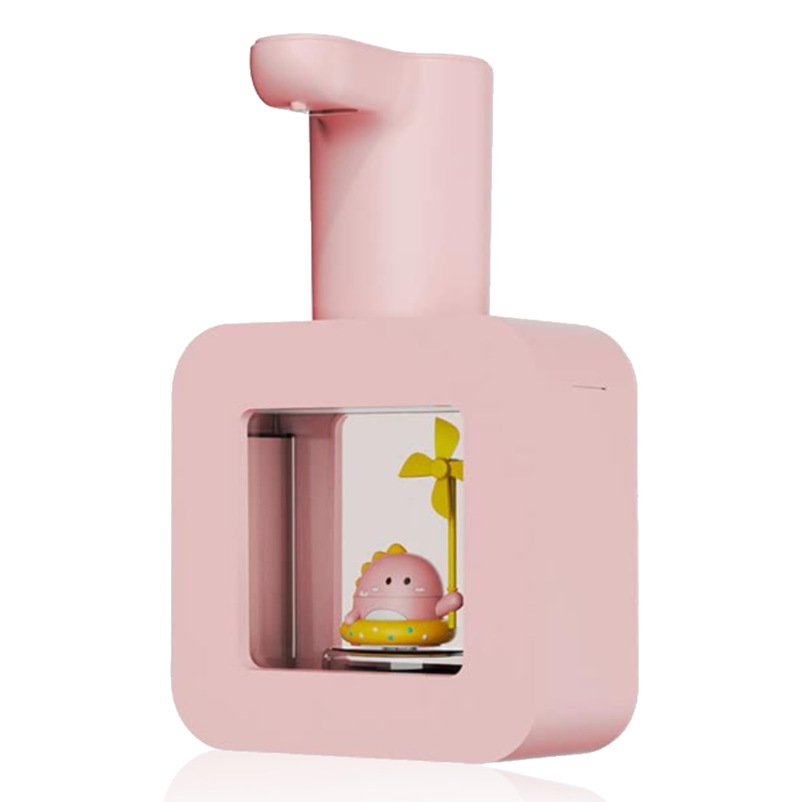 Cyrank Automatic Sensor Soap Dispenser, 400ml Cute Automatic Foaming Soap Dispenser, Kids Touchless Hand Soap Dispenser, Cartoon Pet Rechargeable Foam Soap Dispenser for Bathroom Countertop(Pink)