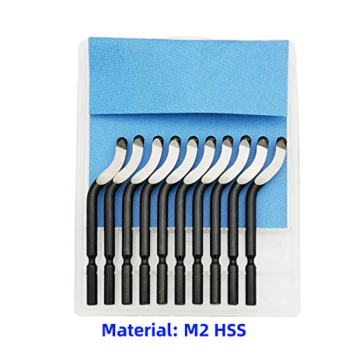 VASTOOLS Deburring Tool Kit/Metal Handle Chamfer Tool 6-1/2" / for Aluminum, Brass, Plastic Pipes Tube Hole/with Extra 10 HSS Blades ...