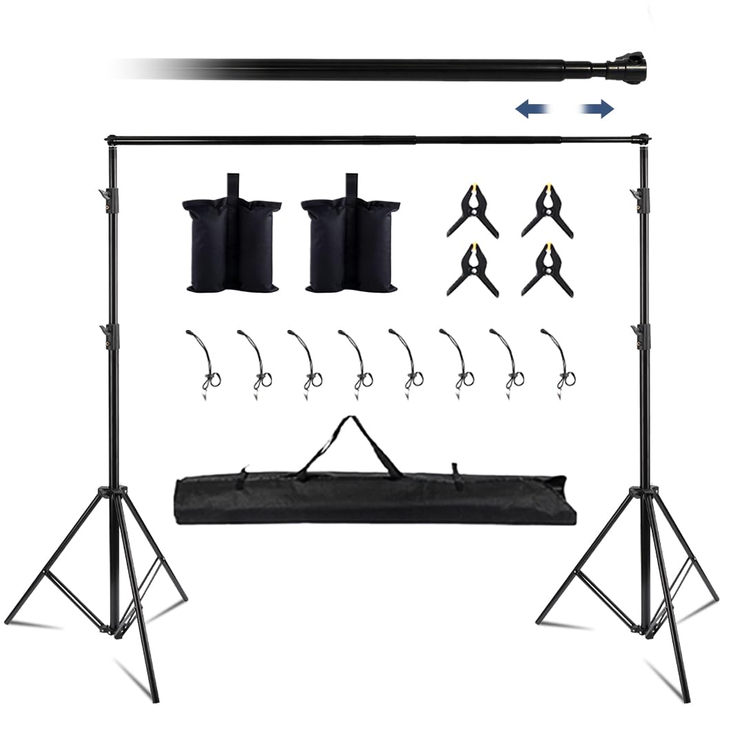 Photo 1 of ***SIMILAR ITEM***Kate Backdrop Stand Kit for Photography, 10x8.5ft(WxH) Adjustable Heavy Duty Photo Background Stand with 8 Clamps and 2 Sandbags, Back Drop Support System Stand for Backdrop Parties