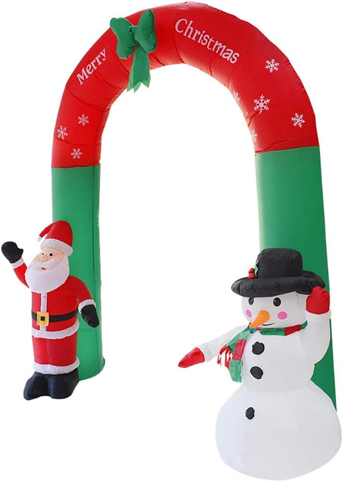 Christmas Inflatable Santa Snowman Arch with LED Lights Inflatable Blow up Yard Decoration for Xmas Winter Outdoor Indoor Home Garden Display 7.8 Foot Tall