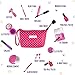PixieCrush Pretend Play Cosmetic and Makeup Set - 19 Piece Designer Kit with Pink Polka Dot Handbag
