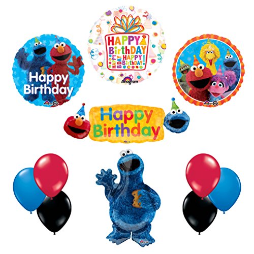 New! 35 inch Cookie Monster and Friends Sesame Street Birthday Supplies Decorations Balloon kit