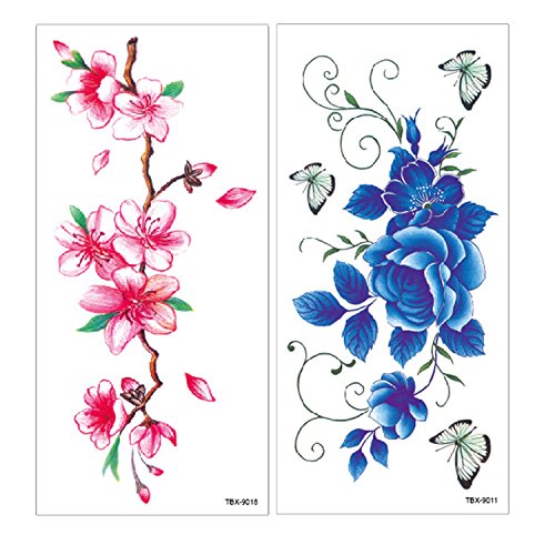2 Flower+Temporary+Tattoos+Stickers+Blossoms