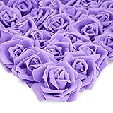 100 Pack Purple Artificial Flowers, Bulk Stemless