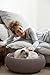 Keter by Curver Knit Cozy Resin Plastic Pet Bed, Cat Bed & Dog Bed with Cushion, Small Dogs to Medium Cats, Sandy Beige
