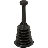 PlumbCraft Powerful Mini Home Plunger for All Drain Types, including showers, tubs, and sinks - Medium 11.5" H