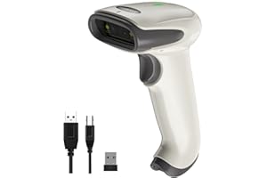USB Wireless Barcode Scanner,Symcode Handheld Laser Barcode Reader (2.4GHz Wireless & USB2.0 Wired) with Receiver Storage of up to 10000 Code