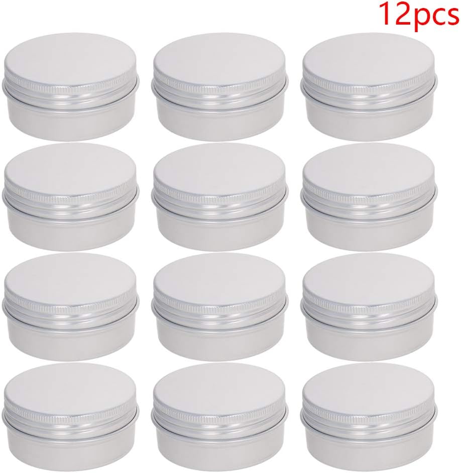 Othmro 12pcs Aluminium Tin Jars, 1.7oz Small Containers Tins with Screw Lids, Empty Can Travel Tins for Candles Cosmetic - Image 3
