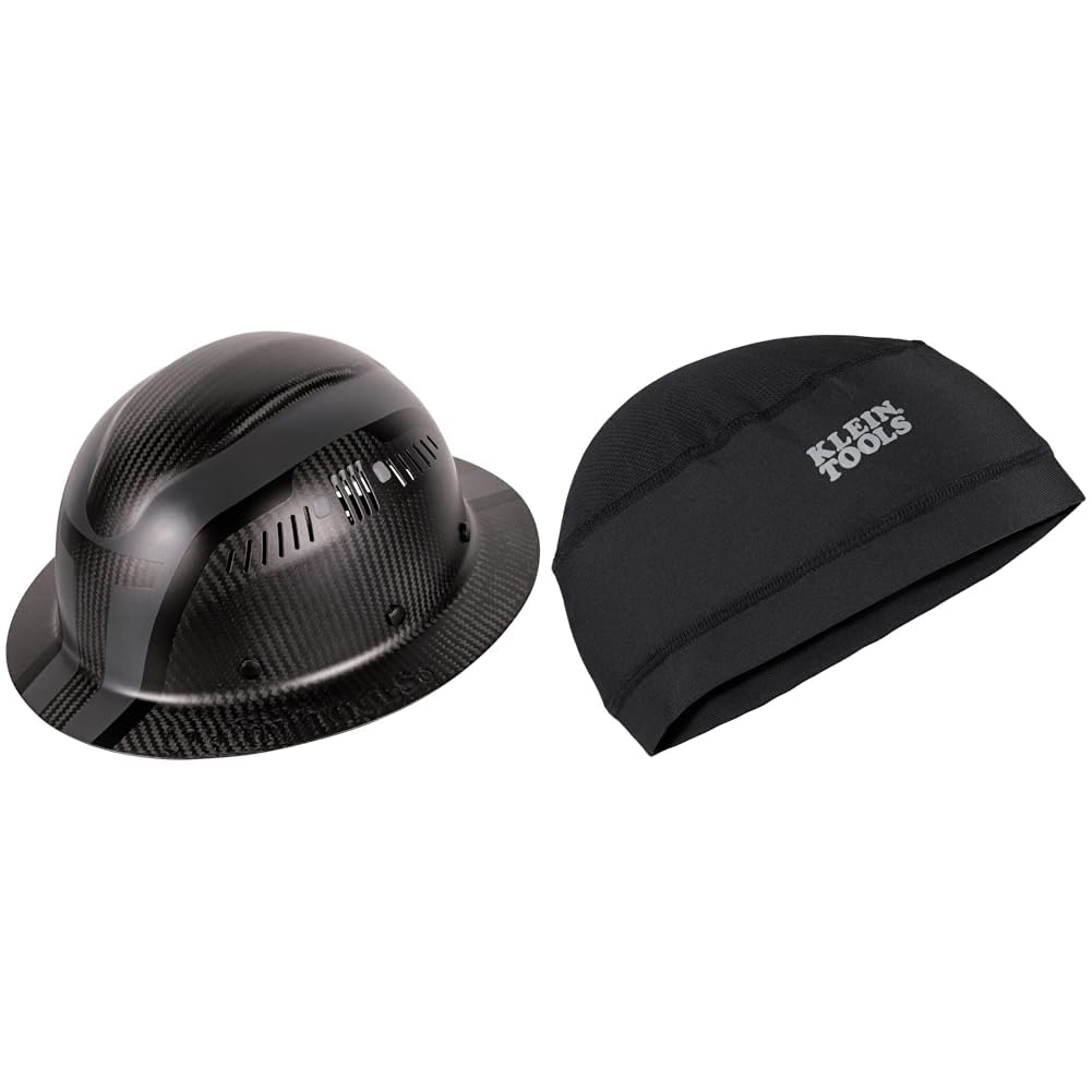 Klein Tools Carbon Fiber Hard Hat Bundle with Cooling Helmet Liner
