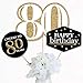 Big Dot of Happiness Adult 80th Birthday - Gold - Birthday Party Centerpiece Sticks - Table Toppers - Set of 15