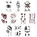 New Yisheng 10pcs Holiday party Masquerade Prank Horror Realistic Fake Bloody Wound Stitch Scar Scab Waterproof Temporary Tattoo Sticker Makeup Props