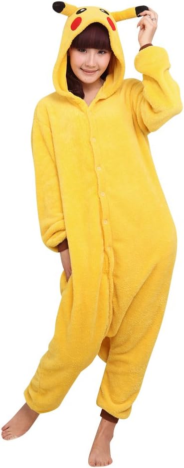 SaiDeng Anime Pokemon Pikachu Kigurumi Adult Pajama Cosplay Outfit