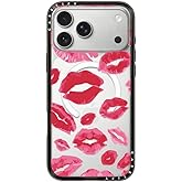 CASETiFY Compact iPhone 17 Pro Max Case [Slim and Sleek/Compatible with Magsafe / 4 ft. 2X Military Grade Drop Protection] - Lipstick Kisses - Clear Black