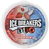 ICE BREAKERS Duo Sugar Free Mints, Strawberry, 1.3 Ounce, Pack of 8