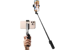yAyusi New Ultra Mini Selfie Stick for iPhone, Extendable Aluminum Portable Selfie Stick with Remote, Compact Phone Selfie Sticks Compatible with 4-7" Phones for Vlog/Video Record/Live Stream (Black)