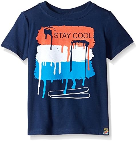 Charlie Rocket Little Boys Short Sleeve Graphic Tee, Indigo, 4