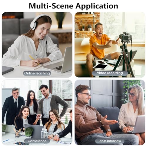 Wireless Lavalier Microphone for iPhone/Android/Camera/Computer - 4 in 1 Clip-on Microphone with Noise Reduction for Outdoor Vlogging, Interview, TikTok, Live Streaming,Video Recording