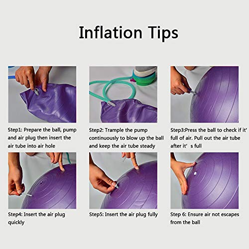 BST POWER Exercise Ball, 45-85cm Extra Thick Yoga Ball Chair, Anti-Burst Heavy Duty Gym Ball Stability Ball Birthing Ball with Quick Pump (Purple, 65 cm)