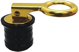 HWIMARINE Boat Drain Plug Marine Brass Screw Type Compression Handle Plug Hulls Livewell Bilge Transom, Locks in Place for Ya