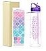babyneü Pregnancy Gift Time Marked Water Bottle with Motivational Quote, weekly timeline stickers. Designed to help you reach your Daily Water Intake Goals. BPA-Free, straw,carry loop(BABS Purple)
