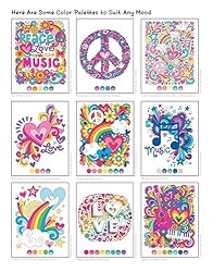 Notebook Doodles Peace, Love, and Music: Color