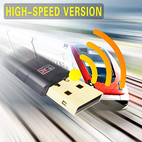 Blueshadow USB WiFi Adapter AC600Mbps - Dual Band 2.4G/5G Mini Wi-fi ac Wireless Network Card Dongle with High Gain Antenna for Desktop Laptop PC Support Windows XP Vista/7/8/8.1/10 (USB WiFi 600Mbps)