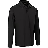 Long Sleeve Polo Shirts for Men's Performance Dry Fit Golf Tactical Long Sleeve Shirt for Men with Collar