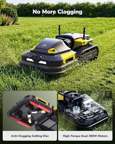 YARBO Robot Lawn Mower Pro with Modular Design for Large Yard up to 6 Acres, Remote Control Robotic Lawnmower with 0.8"-4.0" Cutting Height, AI Vision & RTK for Navigation