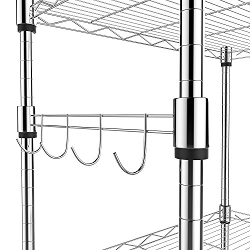 BATHWA 5Tier Wire Shelving Unit on Wheels, Heavy Duty Rolling Shelving