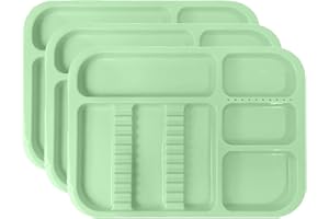 KOUYOT Dental Plastic Tray Instructment Divided Autoclavable Tray 13.95" x 9.65" Large Capacity Pack of 3 (Green)