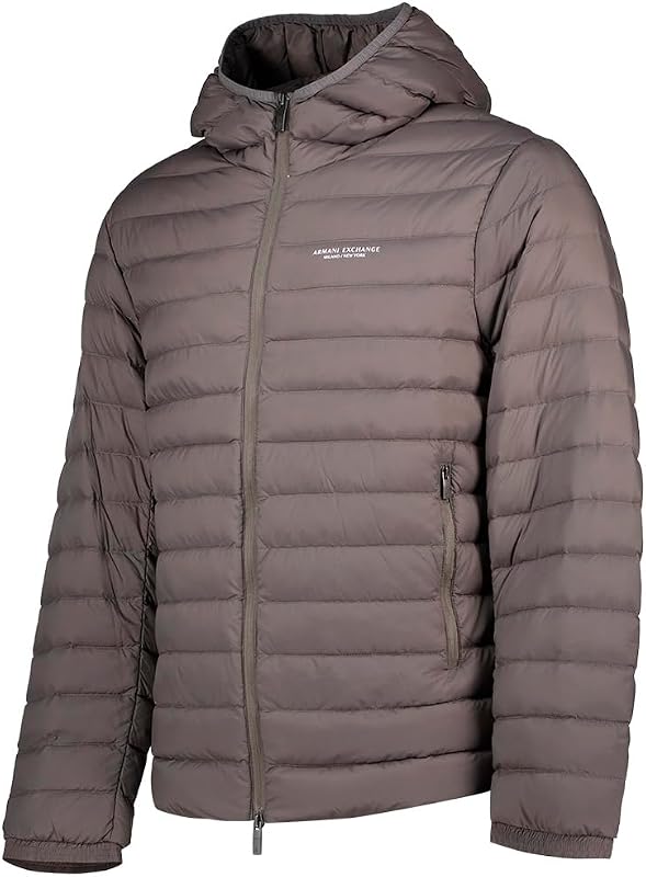 Giacca da uomo, a maniche lunghe, imbottita, con logo Lettering, grigio scuro, XL, Dark Gull Gray, XL