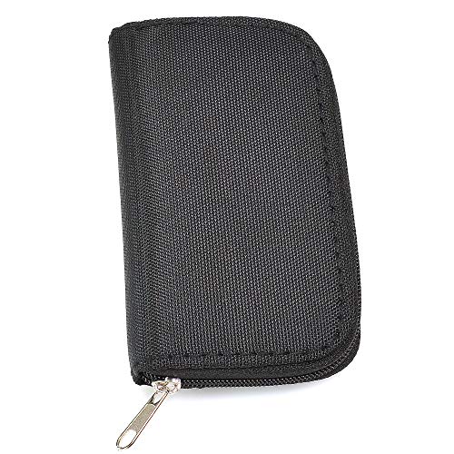 Memory Card Cases, 2 Packs Bestshoot Memory Card Holder Bags Pouch Organizer Keeper 22 Slot SD Micro SD CF SDHC SDXC MMC Secure Digital Compact Flash Cards Wall Bags for Media Storage (Black + Grey) - Thumbnail 2