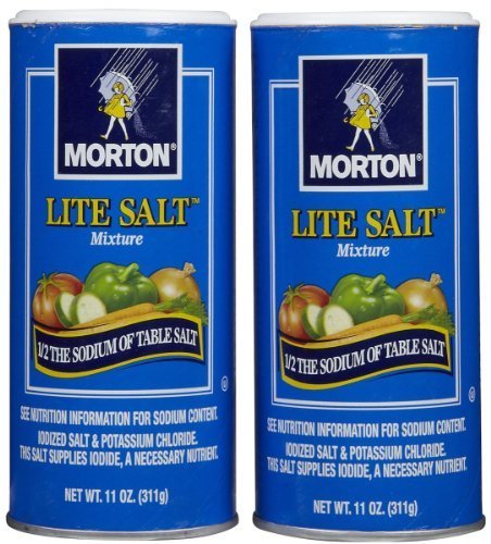 Morton, Lite Salt Mixture, 11oz Canister (Pack of 2) by Morton Salt