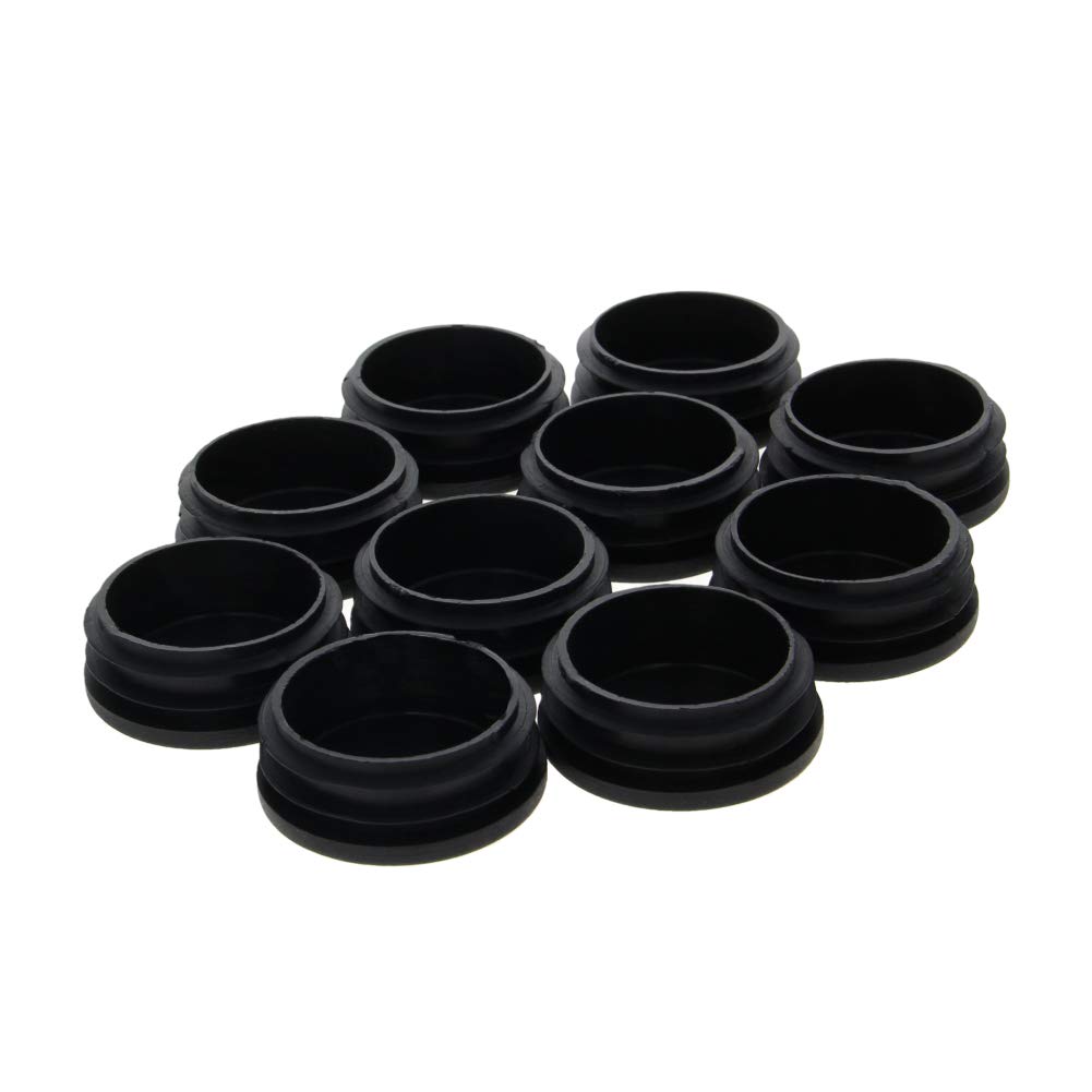 MroMax 40Pcs Plastic Plug 42mm End Caps Tube Inserts Round Furniture Table Chair Legs Floor Black